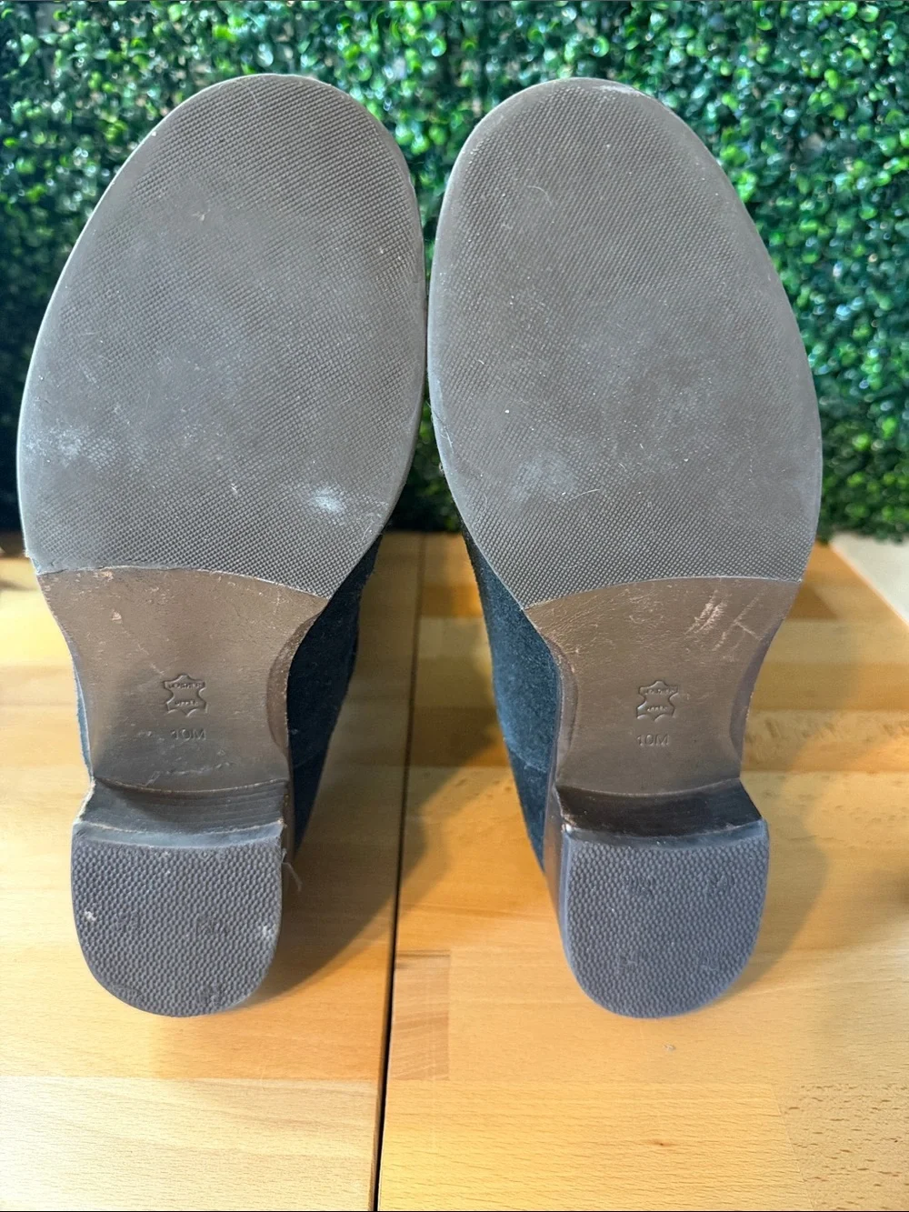 Tory Burch Women's Black Suede Boots with Leather Trim sz 10